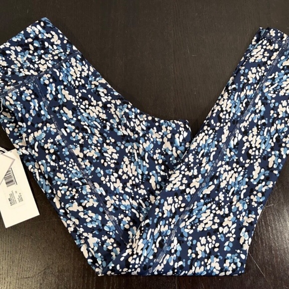 Johnny Was Calme Endurance High Waist Legging 7/8 Pockets Blue Speckled Size S - Picture 3 of 11